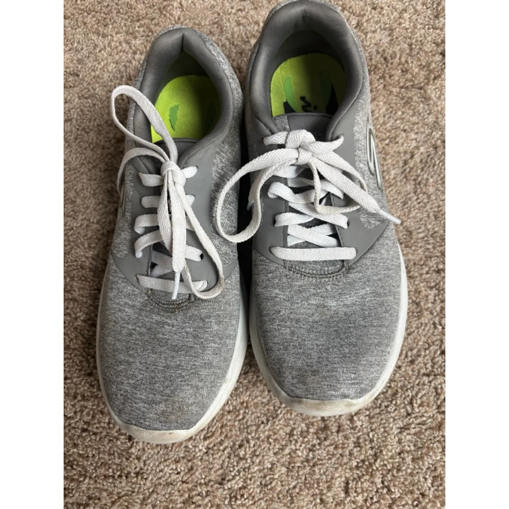 Women's Skechers Go Walk Sneakers US 9 Grey White - Picture 2 of 7